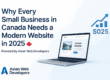 Why every small business in Canada needs a modern website in 2025 — promotional graphic by Asian Web Developers.”
