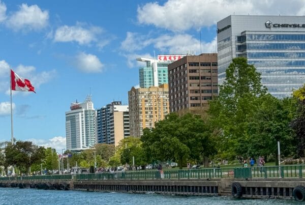 Windsor Ontario waterfront skyline featured image for social media agency blog and digital marketing services in Windsor Ontario