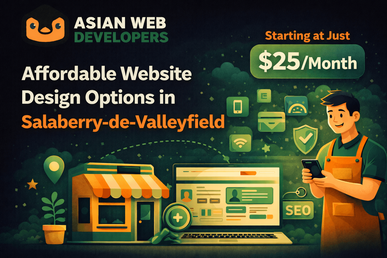Affordable website design in Salaberry-de-Valleyfield starting at $25 per month for small businesses