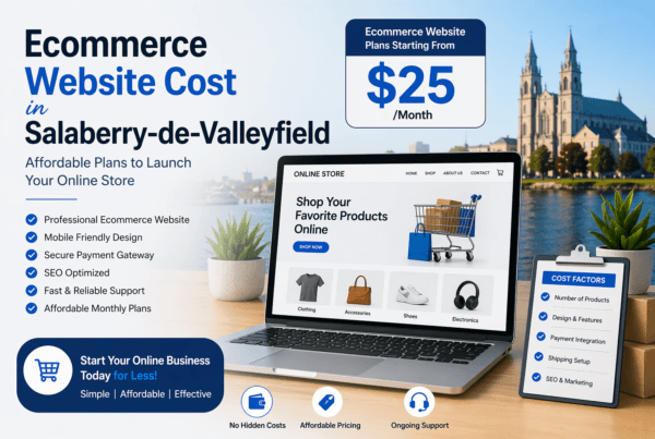 Ecommerce website cost in Salaberry-de-Valleyfield starting at $25 per month for small business online stores