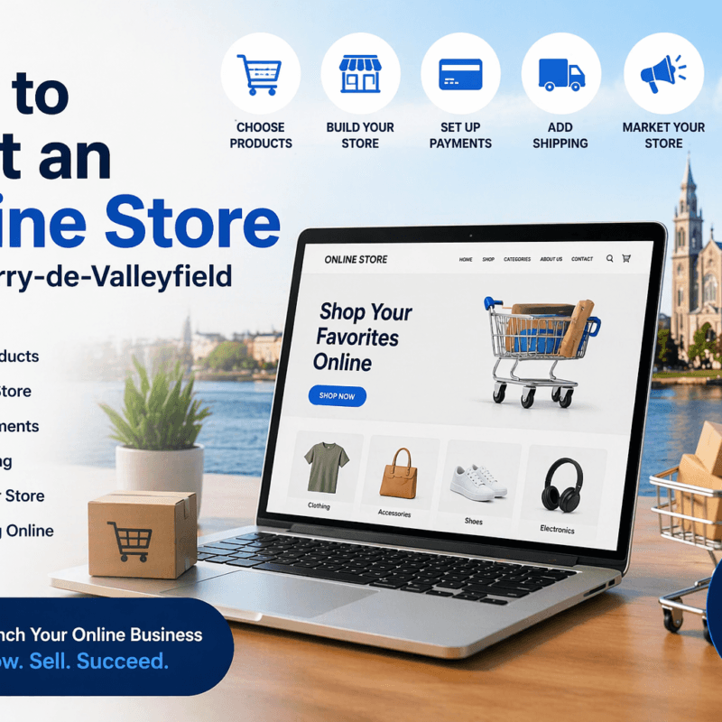 How to start an online store in Salaberry-de-Valleyfield with ecommerce website setup and $25 per month plans
