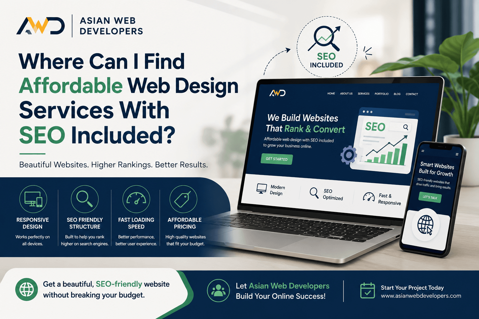 Affordable web design services with SEO included by Asian Web Developers