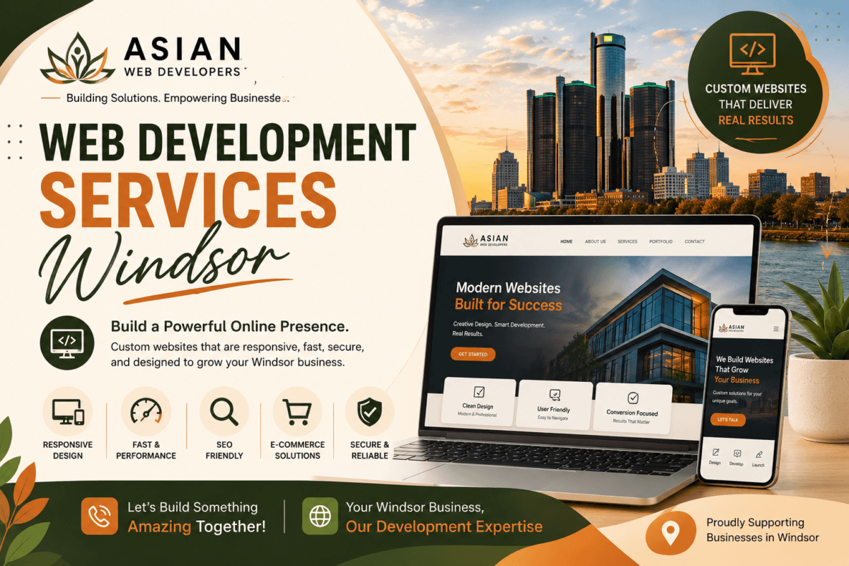 Web development services in Windsor by Asian Web Developers for responsive and professional websites