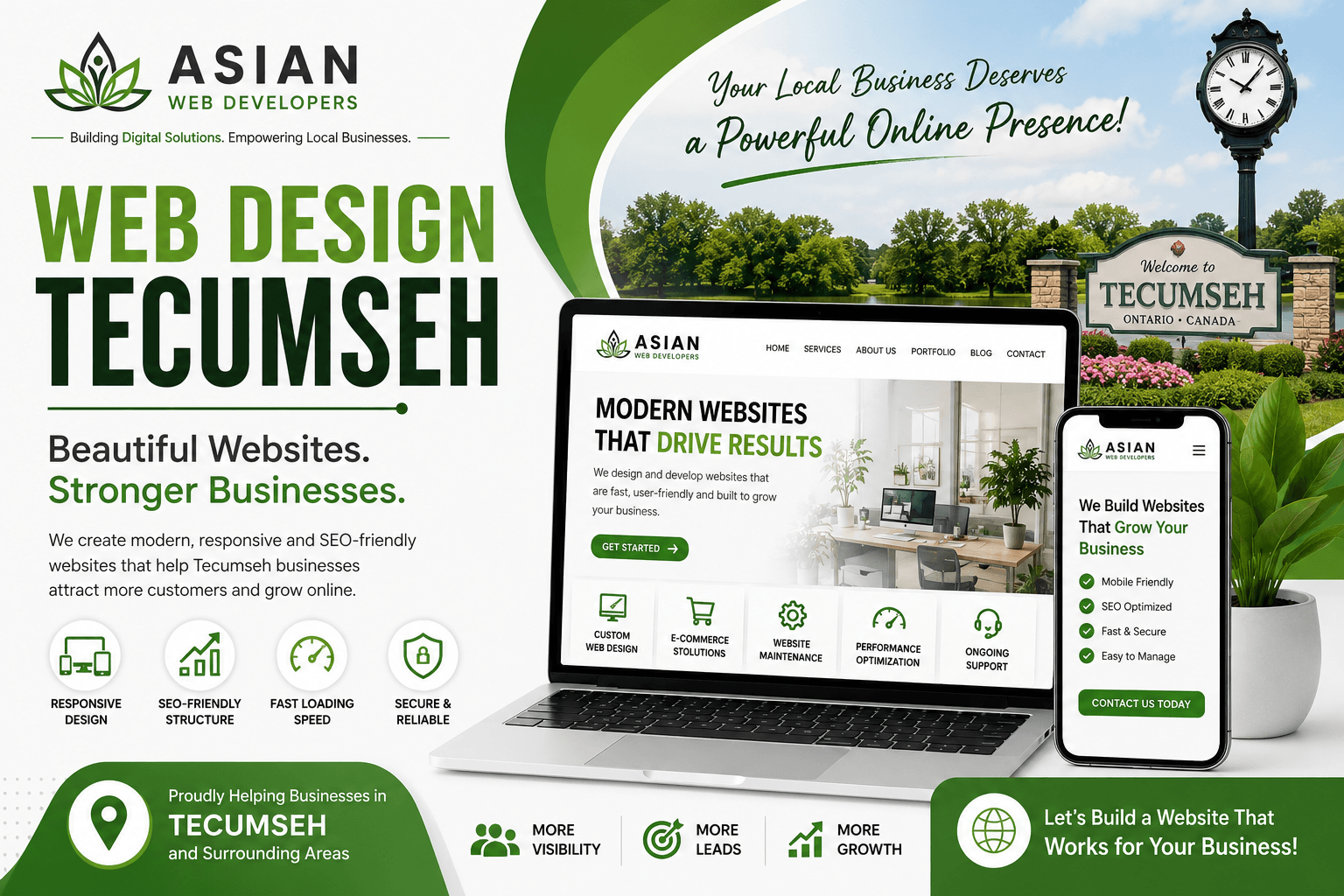 Professional web design services in Tecumseh by Asian Web Developers