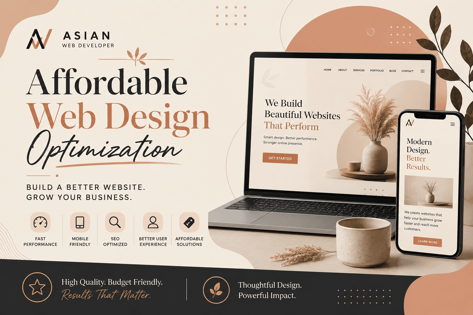 Affordable web design optimization services by Asian Web Developer