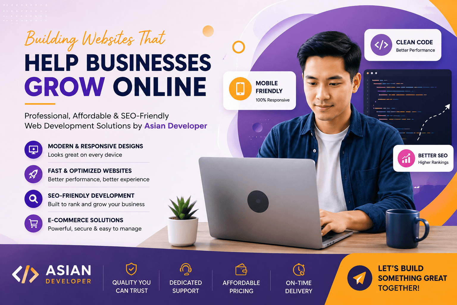 Asian Developer providing affordable and SEO-friendly web development servicesAsian Developer – Professional Web Development Services